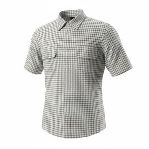 Men's John Blair 4XL Black and White Checkered Shirt